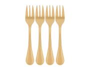 Πιρουνάκια του γλυκού 4 τεμαχίων από Ανοξείδωτο Ατσάλι, σε χρυσό χρώμα