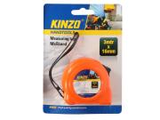 Kinzo μετροταινία ρολό 3 μέτρα x 16mm αυτόματης επαναφοράς, Tape measurer Πορτοκαλί