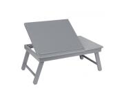 Ξύλινο Πτυσσόμενο Τραπεζάκι Laptop σε γκρι χρώμα, 55X35X25cm