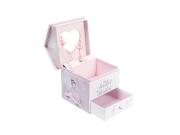 Μουσικό Κουτί Μπιζουτιέρα με θήκες για κοσμήματα και συρτάρι αποθήκευσης, 14.3x14.2x16 cm