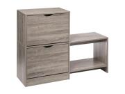 Έπιπλο Εισόδου Παπουτσοθήκη με 2 ντουλάπια αποθήκευσης σε γκρι χρώμα, 100x32x80 cm, Shoe rack