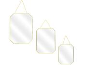 Σετ Διακοσμητικοί επιτοίχιοι καθρέφτες  3 τεμαχίων με αλυσίδα σε 3 διαφορετικά μεγέθη, 40x30x0.3cm