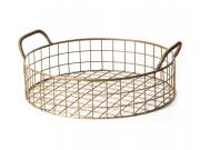 Μεταλλικό Καλάθι αρχειοθέτησης σε χρυσό χρώμα, σε στρογγυλό σχήμα, 30.5x11 cm