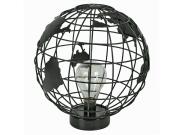 Διακοσμητικό Επιτραπέζιο Φωτιστικό LED σε σχήμα υδρόγειος σφαίρα σε μαύρο χρώμα, 25x27 cm