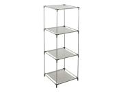 Έπιπλο Ραφιέρα Οργανωτής με 4 Υφασμάτινα Ράφια και Μεταλλικό Σκελετό, 34.50x34.50x104 cm Γκρι