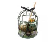 Σετ αρωματικό χώρου 3 τεμαχίων με αρωματικά Sticks, κερί και μεταλλικό κλουβί, 13.5x19 cm Βανίλια