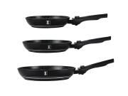 Imperial Collection Σετ τηγάνια 3 τεμαχίων με αντικολλητική επίστρωση σε μαύρο χρώμα, IM-F3DFM-BLK