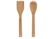 Aria Trade Ξύλινο σετ Εργαλεία Κουζίνας Κουτάλες 2 τεμαχίων