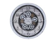 Αναλογικό Πλαστικό Ρολόι Τοίχου XL με διάμετρο 48cm σε 2 αποχρώσεις, 48x48x8cm Λευκό