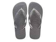 Havaianas Γυναικείες Σαγιονάρες, Flip Flops, σε Ασημί χρώμα, Top Tiras 37/38