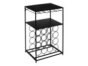 Μεταλλικό Μπαρ, Κάβα Κρασιών σε μαύρο χρώμα, 45x45x84.5 cm