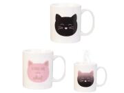 Κεραμική κούπα που αλλάζει χρώμα με την θερμοκρασία με σχέδιο γάτας, 9.5x8x12 cm
