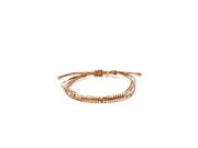 Fossil Γυναικείο Κόσμημα με μπεζ δερμάτινο κορδόνι και ροζ χρυσές λεπτομέρειες, JA6422791