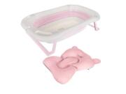 Aria Trade Μπανιέρα Μωρού με Θερμόμετρο και Μαξιλάρι Στήριξης Ροζ