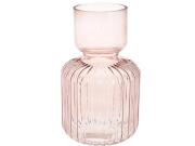 Διακοσμητικό Γυάλινο Βάζο σε Γήινα χρώματα, 14x24 cm Ροζ