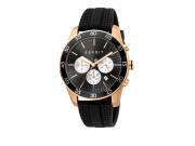 Esprit Ανδρικό Ρολόι χειρός με μαύρο καντράν και λουράκι σιλικόνης, ES1G204P0065