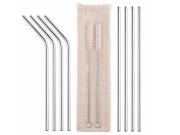 Σετ Επαναχρησιμοποιούμενα Καλαμάκια από Ανοξείδωτο Ατσάλι 8 τεμ και 2 Βουρτσάκια Καθαρισμού, Straws