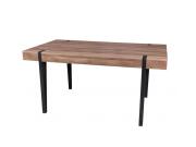 Ξύλινο Τραπέζι Σαλονιού Κουζίνας με Μαύρη Μεταλλικά Πόδια και Ξύλινη Επιφάνεια, 160x90x76cm