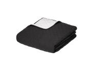 Διπλό Κουβερλί Μονόχρωμο Διπλής όψης σε Μαύρο χρώμα, 240x260 cm, Bed cover