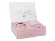 Βρεφικό Αναμνηστικό Κουτί με 3 θήκες για τις πρώτες βρεφικές αναμνήσεις σε ροζ χρώμα, 22x17x7 cm