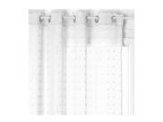 Κουρτίνα Διάφανη με Τρουκς σε Λευκό χρώμα με πον πον από Πολυεστέρα, 140x240 cm