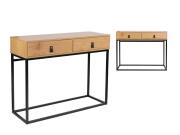 Έπιπλο Εισόδου Κονσόλα με Μεταλλικά Πόδια και ξύλινη επιφάνεια σε Μαύρο χρώμα, 80.50x35x100 cm