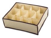 Θήκη Οργάνωσης Συρταριού με 12 θήκες σε μπεζ χρώμα, 30x25x10 cm