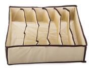 Θήκη Οργάνωσης Συρταριού με 6 οριζόντιες θήκες σε μπεζ χρώμα, 34x30x10 cm