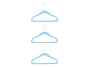 Σετ παιδικές Κρεμάστρες ρούχων βελούδινες 3 τεμαχίων με μεταλλικό γάντζο, 30x21 cm  Γαλάζιο