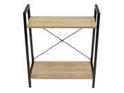 Μεταλλική Ραφιέρα με 2 ξύλινα ράφια, 60x27x70 cm, Metal Shelf