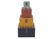 Σετ Χάρτινα Κουτιά Αποθήκευσης 4 τεμ σε διάφορα χρώματα, Vintage Storage Boxes