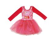 Παιδικό Κορμάκι Μπαλέτου με την Peppa σε Καρπουζί χρώμα με μακρύ μανίκι, Girl's Dress 6