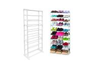 Μεταλλική Παπουτσοθήκη Σταντ 10 επιπεδων και 30 θέσεων σε Λευκό χρώμα 51x24x140cm, Stand Shoes Rack
