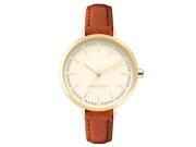 Nine West Γυναικείο Ρολόι χειρός 34mm με Χρυσό καντράν και καφέ δερμάτινο λουράκι, NW/2554CHHY