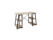 Γραφείο με Μεταλλικά Πόδια Ξύλινες επιφάνειες και 4 Ράφια σε Φυσικό χρώμα, 120x73x50 cm