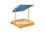 Παιδική χαρά Αμμοδόχος από ξύλο με προστατευτική τέντα για τον ήλιο, 120x120x120cm, SandBox
