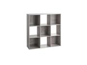 Έπιπλο Ξύλινη Βιβλιοθήκη με 9 Τετράγωνα Ράφια σε Γκρι χρώμα, 100.5x32x100.5 cm