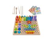 Ξύλινο Εκπαιδευτικό Παιχνίδι με Χρωματιστές σφαίρες, Αριθμητικά Σύμβολα και Κρίκους, 30x30x7.5 cm