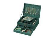 Κοσμηματοθήκη Μπιζουτιέρα Βαλιτσάκι βελούδινο σε πράσινο χρώμα, 17x23x10.5 cm