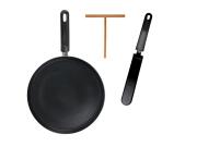 Σετ Αντικολλητικό Τηγάνι για Κρεπες 28cm με Induction πάτο και 2 αξεσουάρ σε μαύρο χρώμα
