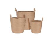 Σετ Χάρτινα Καλάθια 3 τεμαχίων Μπεζ χρώμα σε 3 διαφορετικά μεγέθη, Decorative Baskets