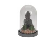 Διακοσμητική Φιγούρα του Βούδα με Τεχνητά Φυτά σε Γυάλα, 14x14x24 cm Σχέδιο 2