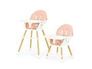 Ecotoys Παιδικό Καρεκλάκι Φαγητού 2 σε 1 με Ρυθμιζόμενο Ύψος σε Ροζ χρώμα, HA-004