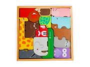 Ecotoys Ξύλινο Παιδικό Puzzle Σφηνώματα Ζωάκια 14 τεμαχίων Κατάλληλο για 3+ Ετών, 3002