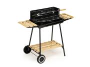 Aria Trade Μεγάλη Φορητή Ψησταριά Μπάρμπεκιου Barbeque Κάρβουνου με Σχάρα και Σούβλα 86x37x84cm