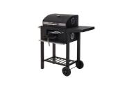 Aria Trade Φορητή Μεταλλική Ψησταριά Κάρβουνου Μπάρμπεκιου με Καπάκι 48.5x36x96cm Μαύρο