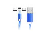 Μαγνητικό καλώδιο σύνδεσης 3 σε 1, 1m σε μπλε χρώμα, Magnetic Usb
