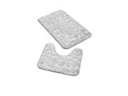 Σετ Αντιολισθητικά Πατάκια Μπάνιου 2 τεμαχίων με Αφρό μνήμης, σε Γκρι χρώμα