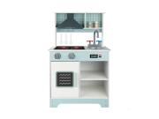 Ξύλινη παιδική κουζίνα με φωτισμό και ήχο, σε βεραμάν χρώμα, 54X29x86 cm