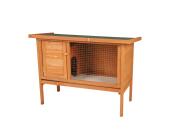 Ξύλινο κλουβί για κουνέλια με συρταρωτό πορτάκι και πλέγμα, 91x45x70 cm